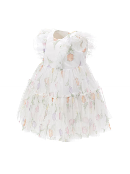 Abitino tulle stampa tulipani