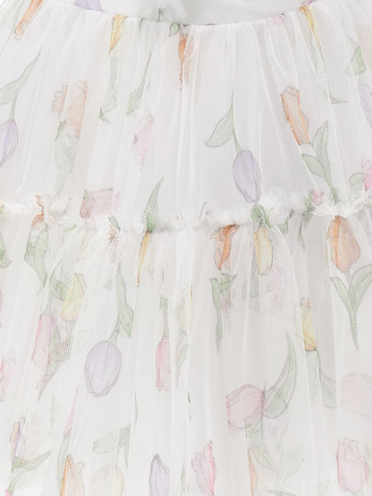 Abitino tulle stampa tulipani